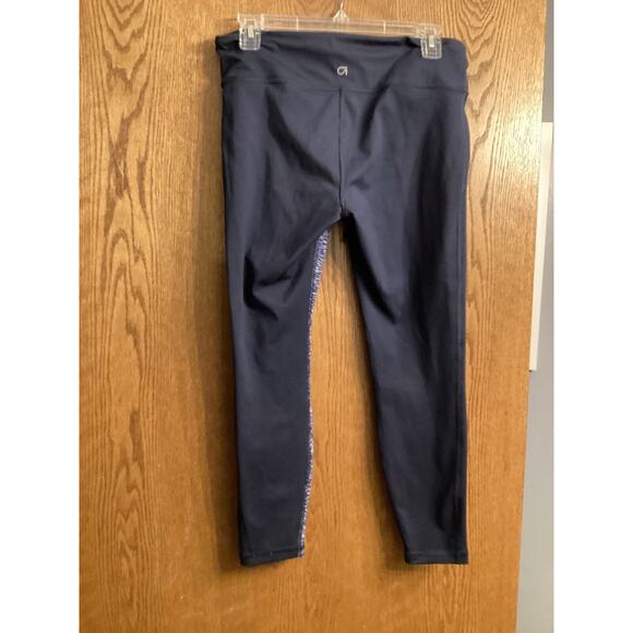 Gap Fit Blue Marble Leggings Women's Medium drawstring Athletic - Picture 2 of 6